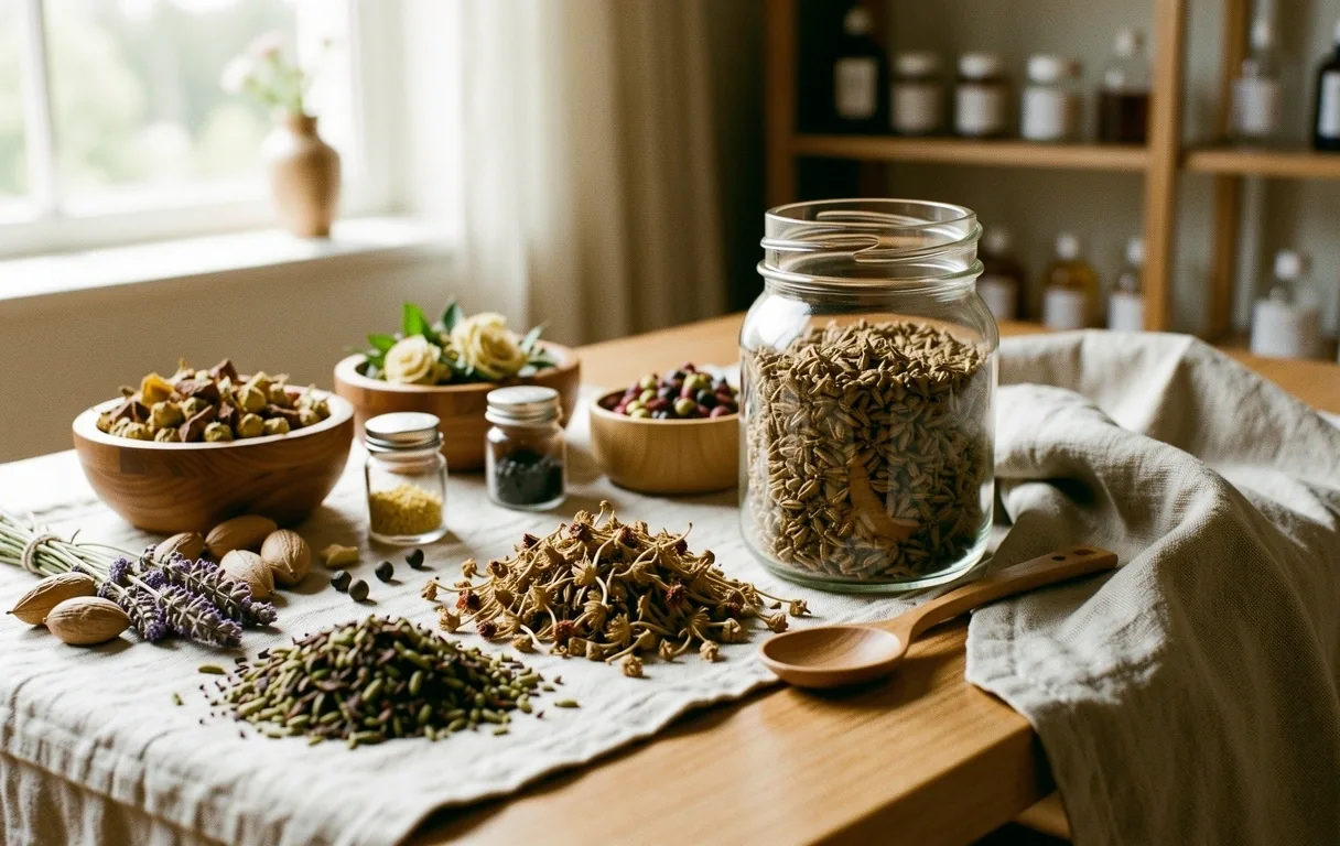 Botanical textures representing nutritional clarity