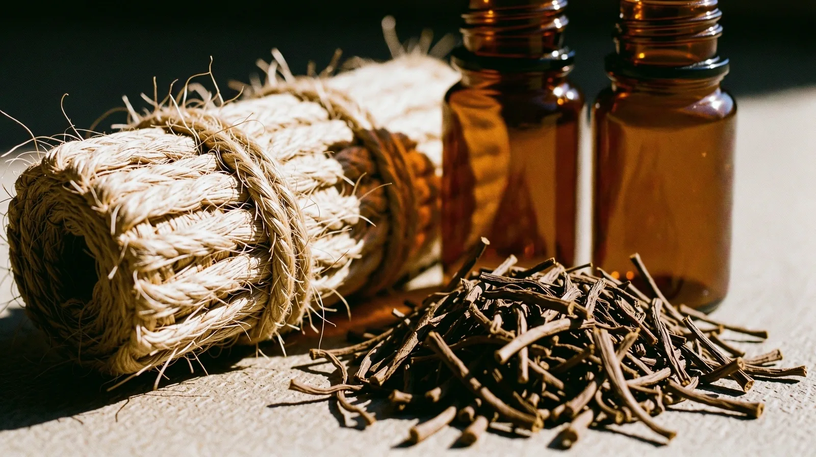 Botanical fibers and apothecary glass
